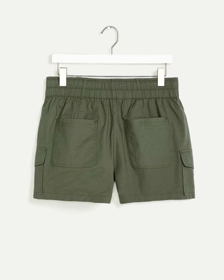 Fake Cargo Pocket Poplin Shorts