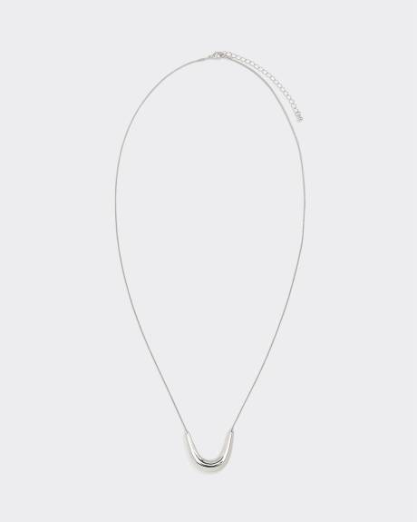 Long Necklace with U-Shaped Pendant