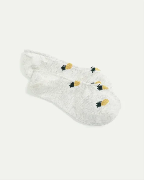 No-Show Cotton Socks with Pineapples