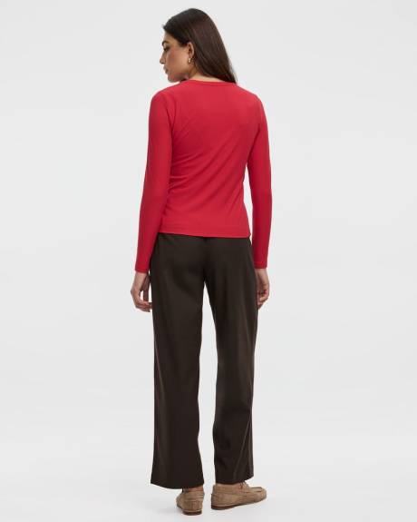 T-shirt côtelé à col rond à manches longues - R Essentials