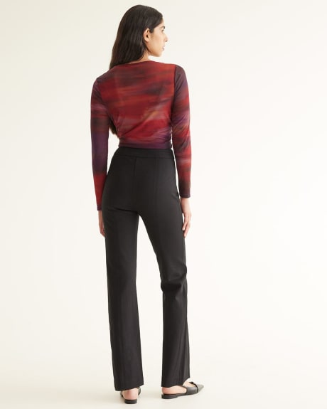 Flare-Leg with Front Slit High-Rise Pants, The Modern Stretch - Petite