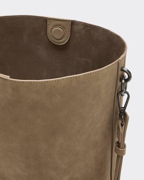 Faux Suede Bucket Bag