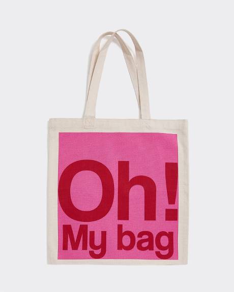 Sac fourre-tout en toile de coton avec citation