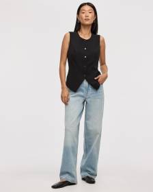 Wide-Leg Mid-Rise Baggy Jean