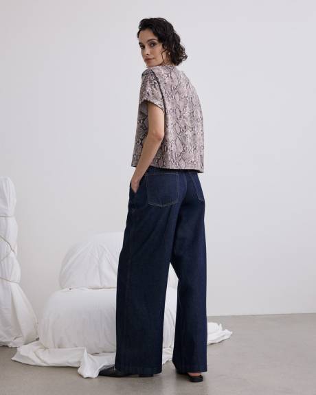 T-shirt à manches très courtes et col rond