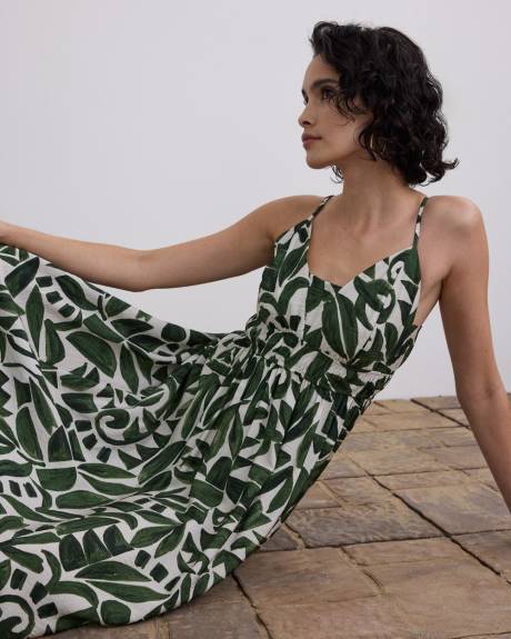 Robe maxi sans manches à col V