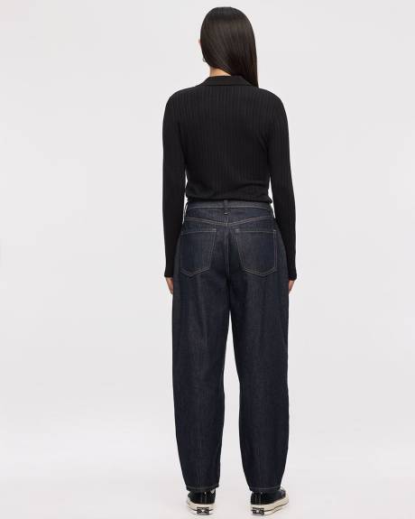 High-Rise Barrel Jeans - Petite