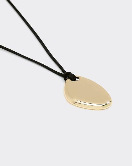 Long Cord Necklace with Organic Pendant