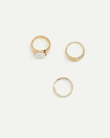 3-Pack Rings with Fresh Water Pearl
