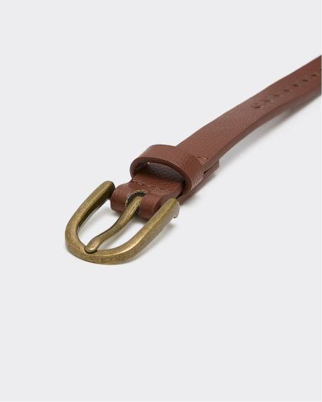 Skinny Faux Leather Belt