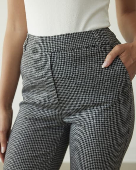 Straight-Leg High-Rise Houndstooth Pants - Tall