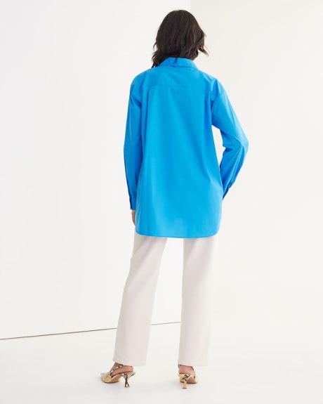 Buttoned-Down Poplin Shirt with Long Sleeves