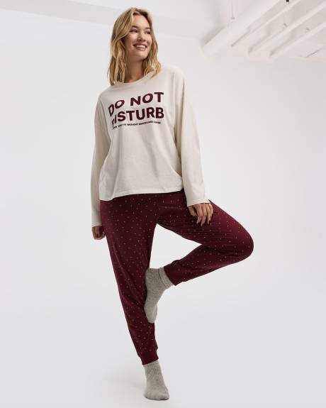 Ensemble pyjama en coton à manches longues et jogger