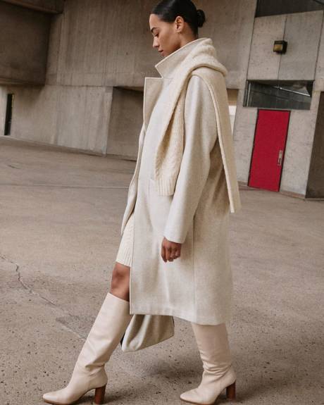 Long Coat with Two-Button Closure