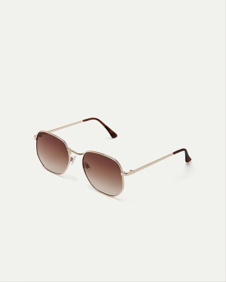 Skinny Sunglasses with Brown Lenses