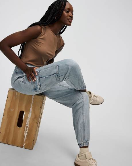 Denim Jogger with Cargo Pockets