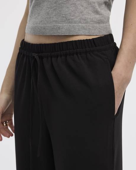 Pantalon à jambe large et taille haute élastique - L'Intemporelle - Long