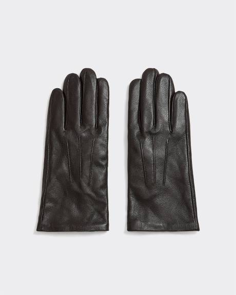 Tech-Friendly Leather Gloves