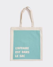 Sac fourre-tout en toile de coton avec citation