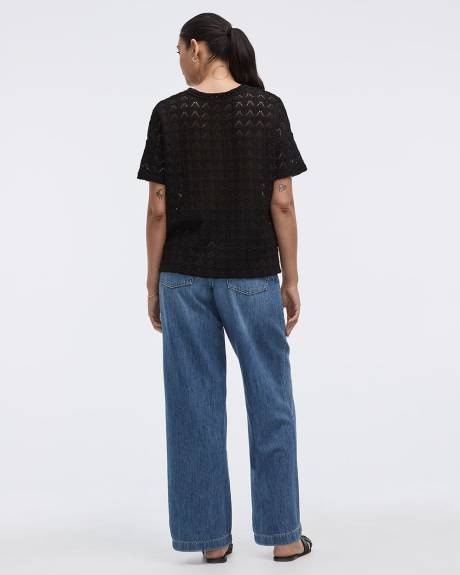 Crew-Neck Crochet Tee
