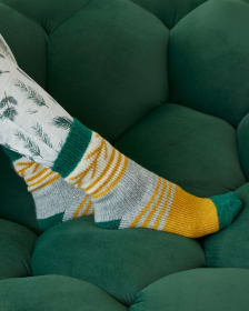 Socks with Colour-Block Pattern