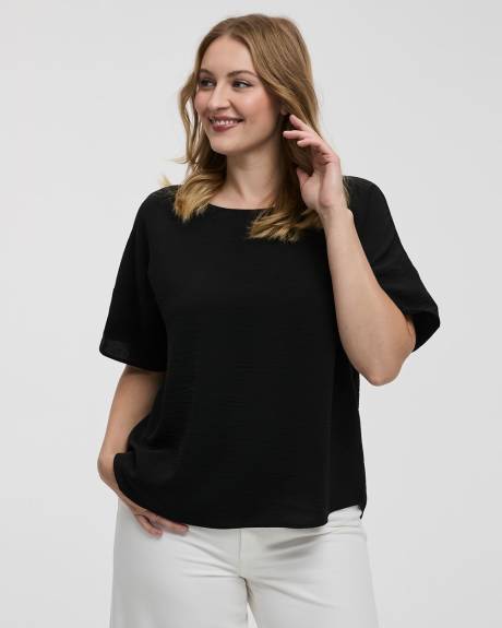 Blouse t-shirt à col rond et manches courtes