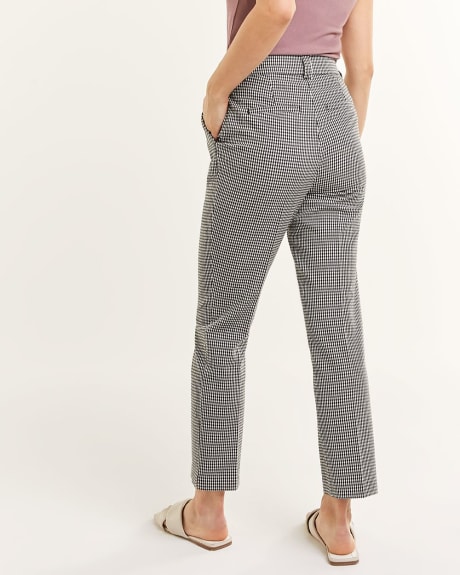 High Rise Gingham-Printed Ankle Pants