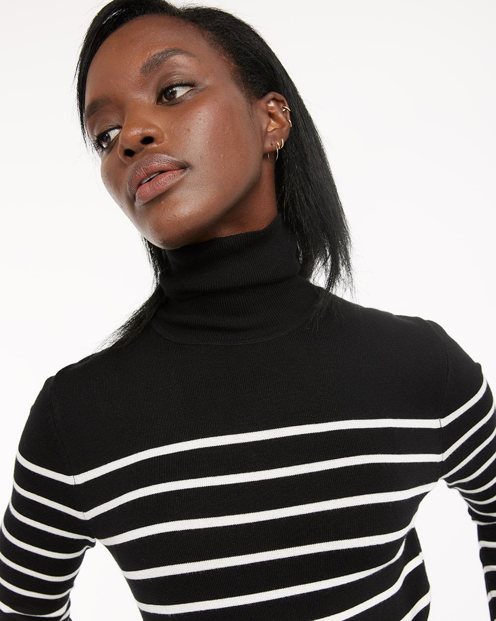 Striped Turtleneck Sweater, R Essentials