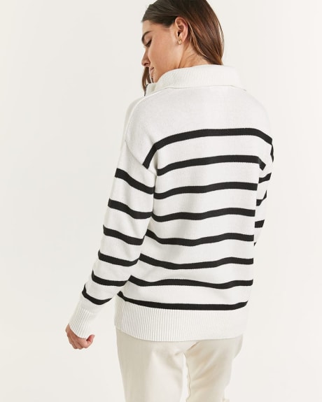 Striped Zip Up Pullover