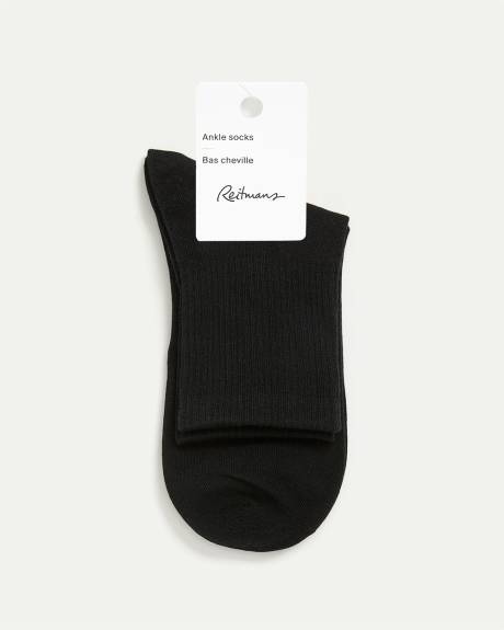 Ribbed Cotton Anklet Socks