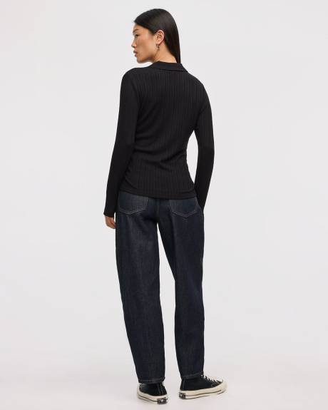 Long-Sleeve Polo Top