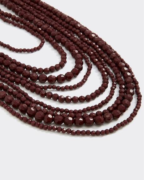 Long Multilayer Beaded Necklace