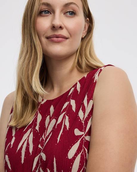 Camisole à col rond en tricot plissé