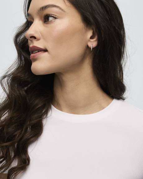 T-shirt côtelé et ajusté à col rond - R Essentials