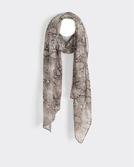 Foulard carré à motif peau de serpent