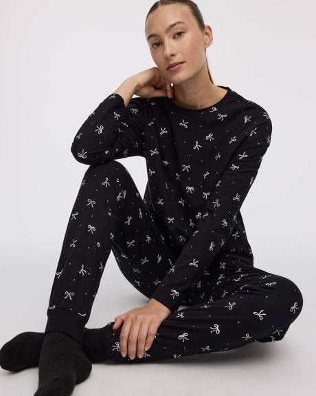 Long-Sleeve Top and Jogger Cotton Pyjama Set