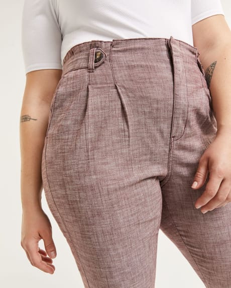 High Rise Tapered Chambray Pants