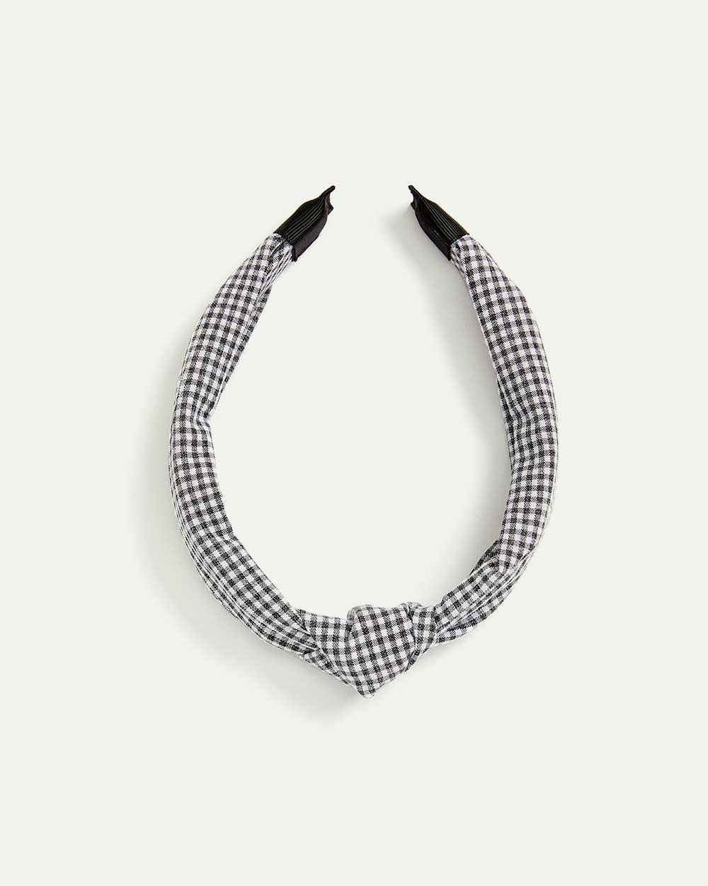 Gingham-Printed Knotted Headband