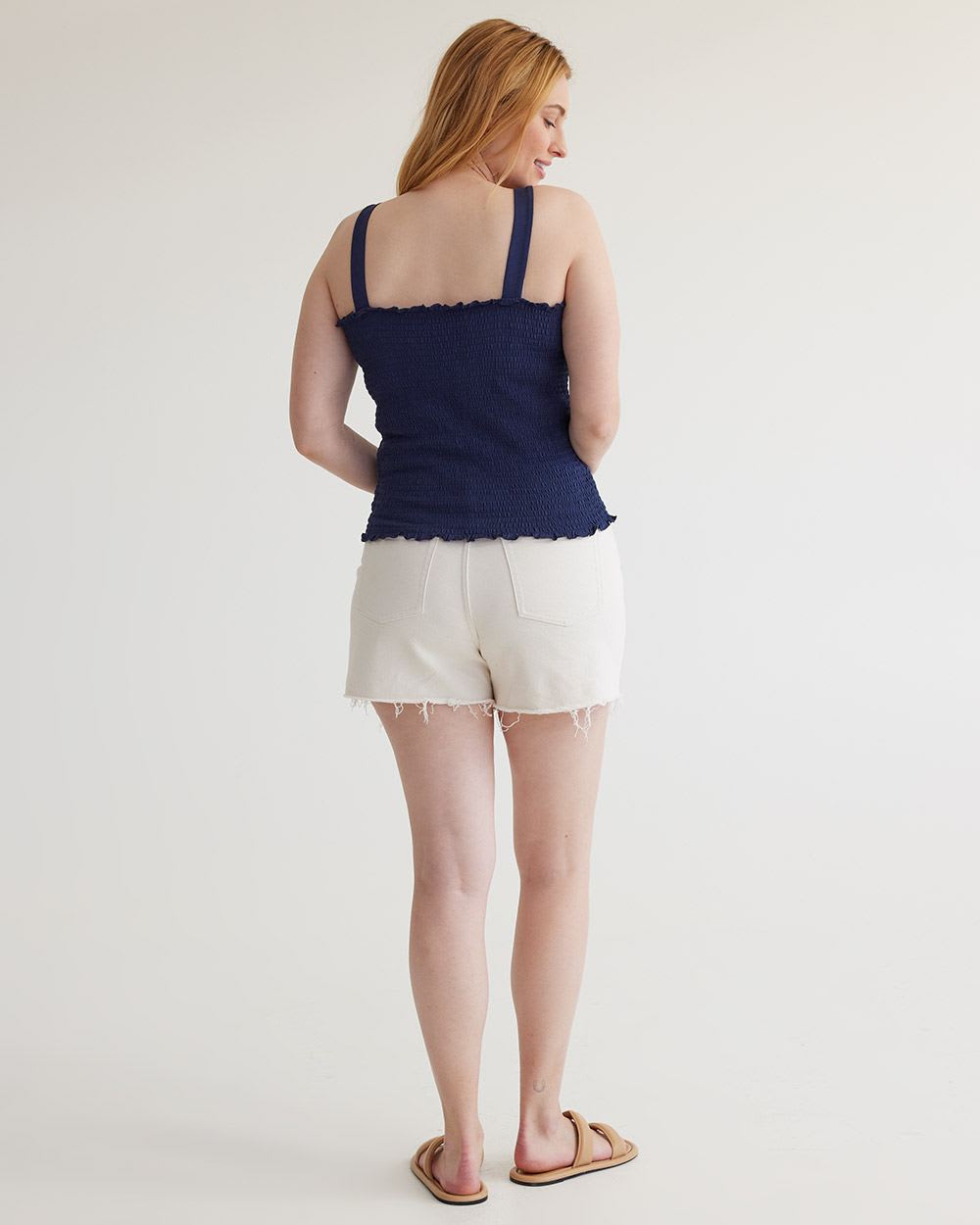 Smocked Tank with Front Buttons, Regular