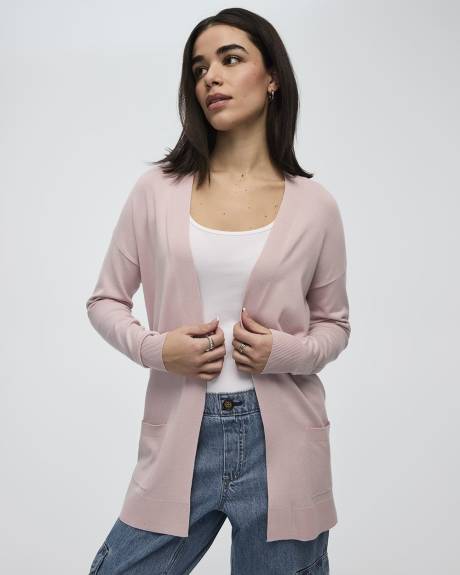 Long-Sleeve Open Cardigan with Pockets - R Essentials