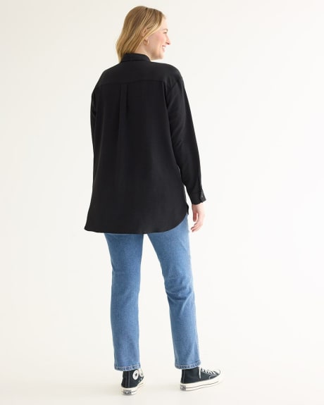Long-Sleeve Blouse with Shirt Collar