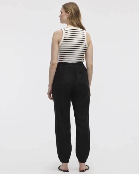 Pantalon jogger en mélange de lin - Petite