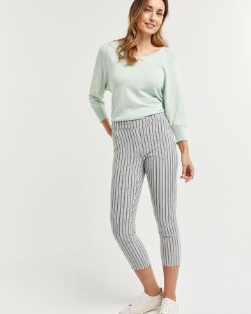 Striped Cropped Slim Pants The Iconic