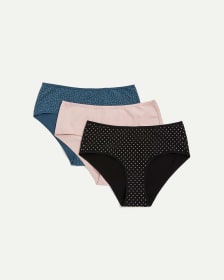 3-Pack Patterns & Solid Hipster Panties