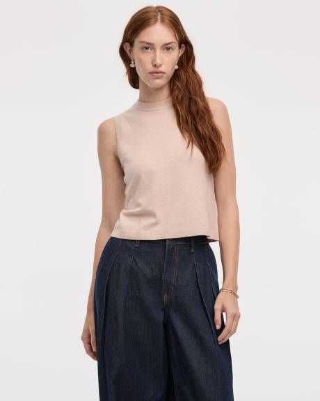 Sleeveless Crew-Neck Top