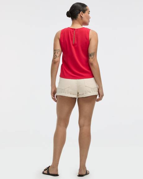 Sleeveless Blouse with Buttons at Sides