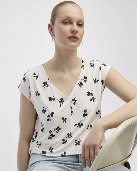 Tunique à manches très courtes et col V