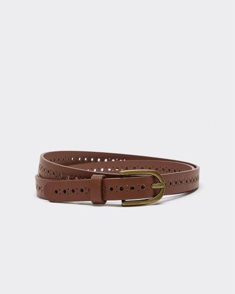 Skinny Faux Leather Belt