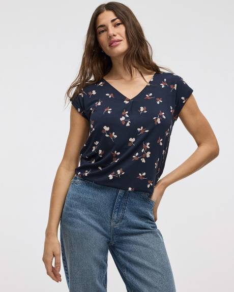 Tunique à manches très courtes et col V