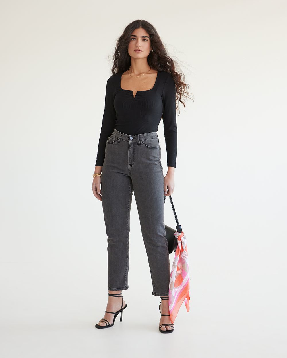 Super High-Rise Black Ankle Jean with Straight Leg - Tall